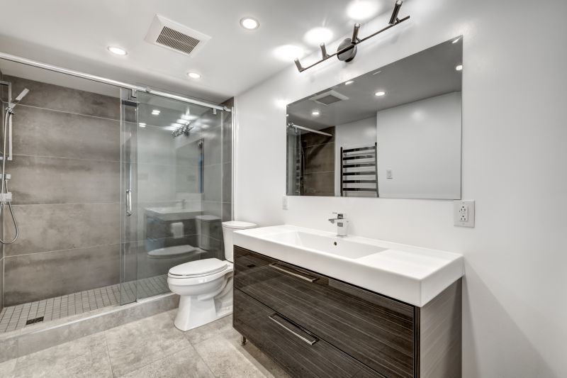 Contemporary bathroom with sleek fixtures
